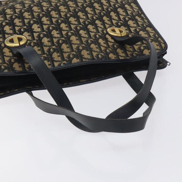 DIOR Trotter Canvas Hand Bag Navy Gold - Picture 7 of 12